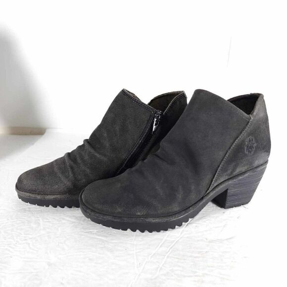 Fly London Women’s Wezo EU40 US 9-9,5 Gray Suede Side Zip Relaxed Ankle Boots - Picture 1 of 14